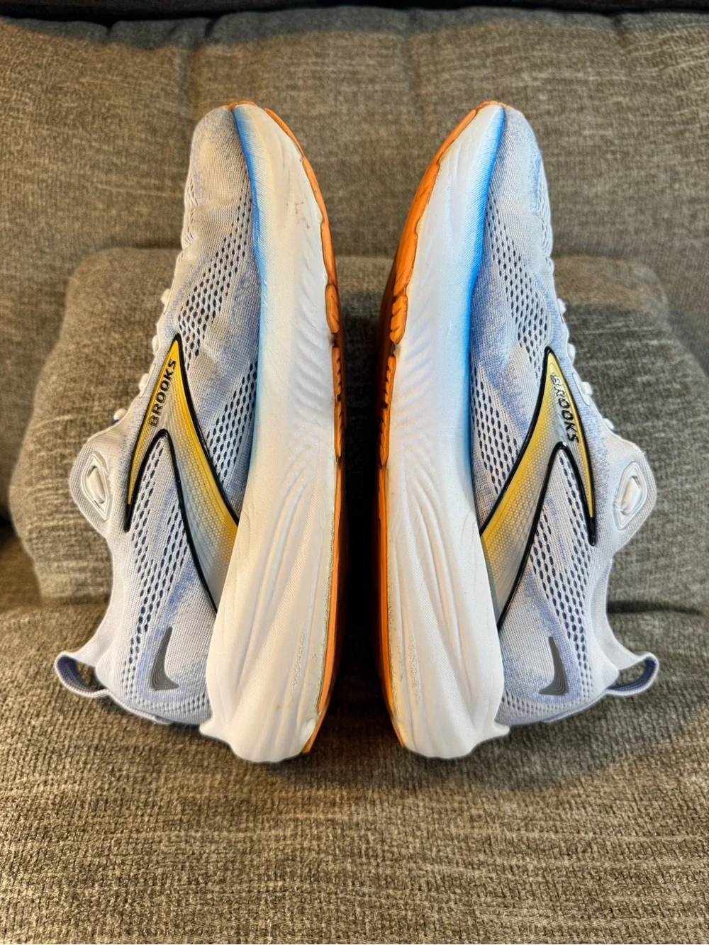 Brooks Glycerin 22 Men’s White Cobalt Orange Running Shoes 110445 D136 Size 11